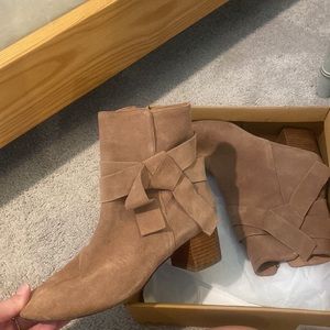 ASOS suede bow boots